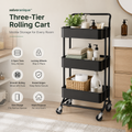 xelvoranique™ Caldris Three-Tier Rolling Cart