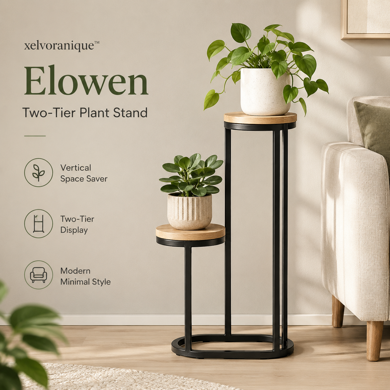 xelvoranique™ Elowen Two-Tier Plant Stand