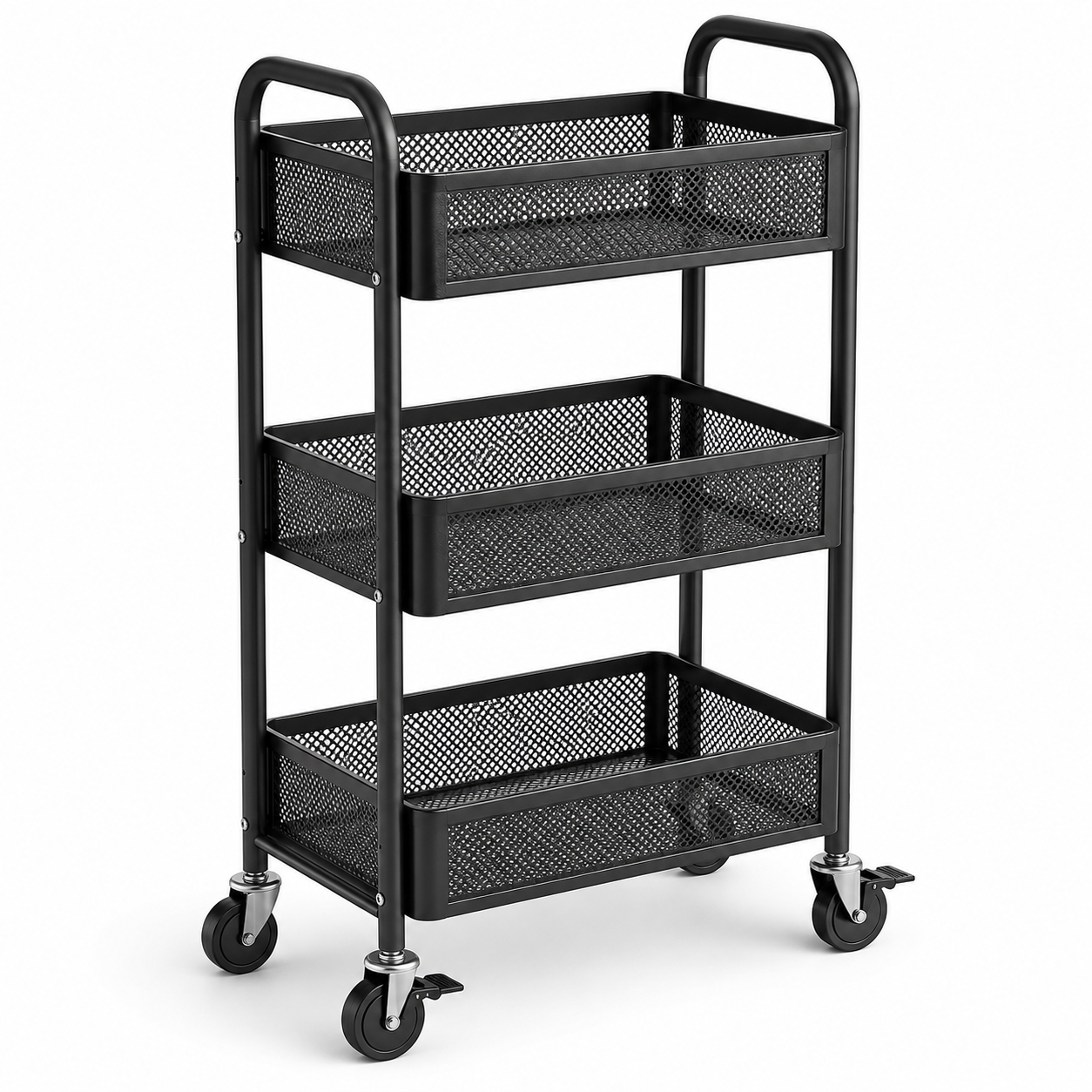 xelvoranique™ Caldris Three-Tier Rolling Cart